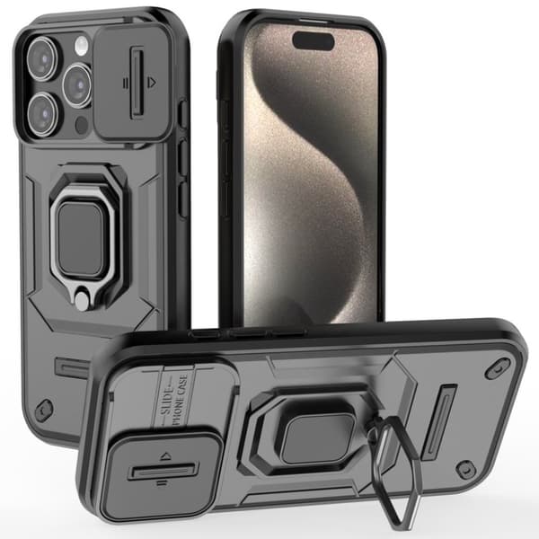 iPhone 16 Pro Skal med ring - Svart