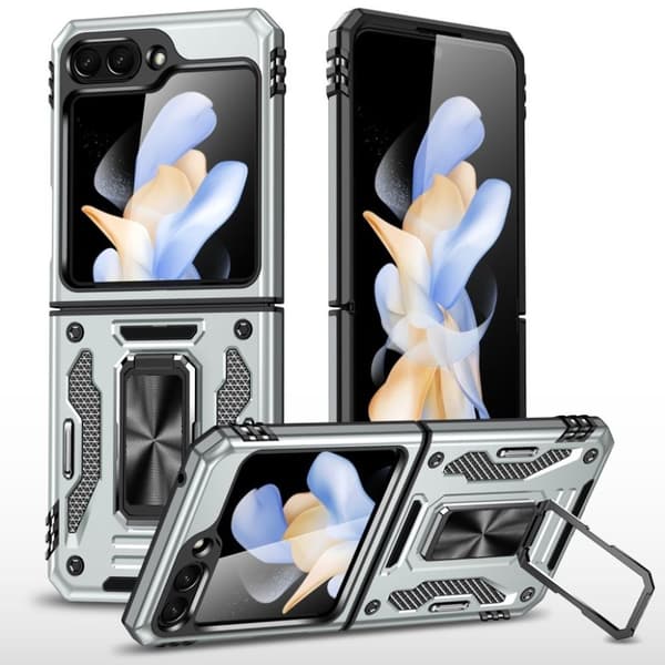 Samsung Galaxy Z Flip6 skal med ringhållare - Grå