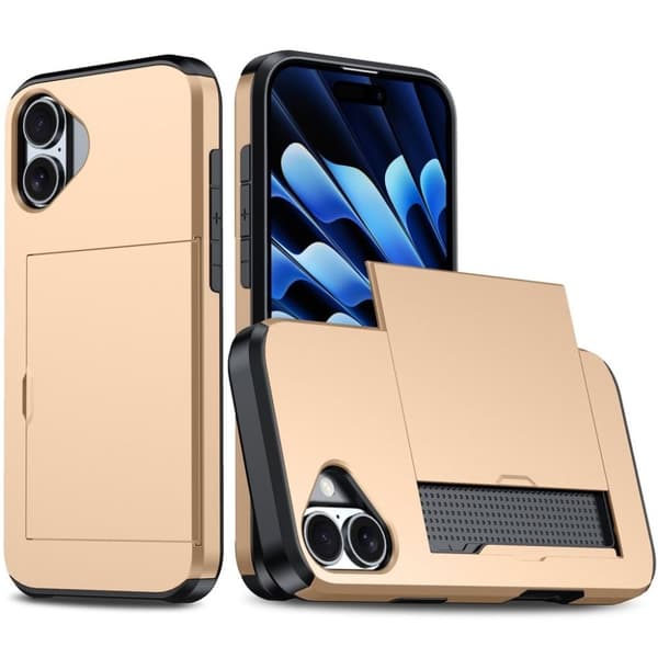 iPhone 16 Plus Skal med kortplats - guld