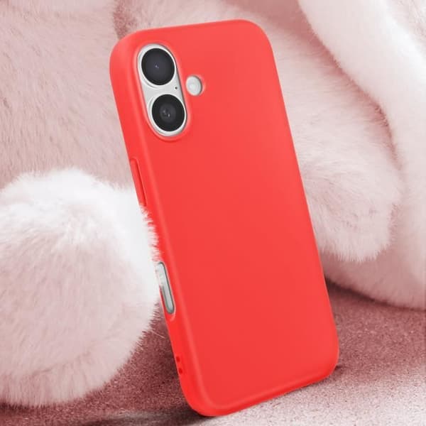 Fodral till iPhone 16 Plus - AVIZAR - Fast Cover - Halvstyvt - Soft-touch - Anti-fingeravtryck Röd