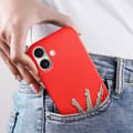 Miniatyrbild 4 av 4: Fodral till iPhone 16 Plus - AVIZAR - Fast Cover - Halvstyvt - Soft-touch - Anti-fingeravtryck Röd