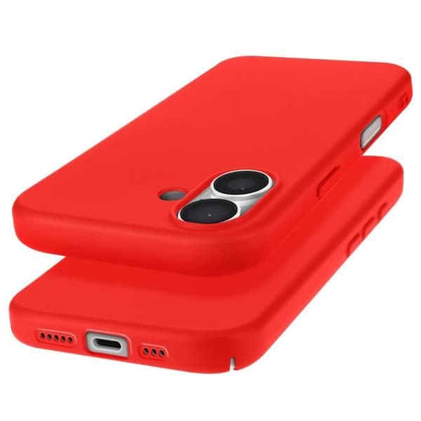 Fodral till iPhone 16 Plus - AVIZAR - Fast Cover - Halvstyvt - Soft-touch - Anti-fingeravtryck Röd