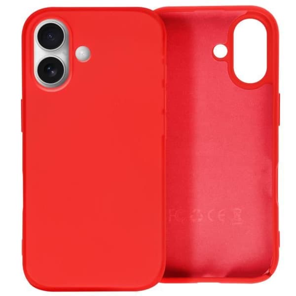 Fodral till iPhone 16 Plus - AVIZAR - Fast Cover - Halvstyvt - Soft-touch - Anti-fingeravtryck Röd
