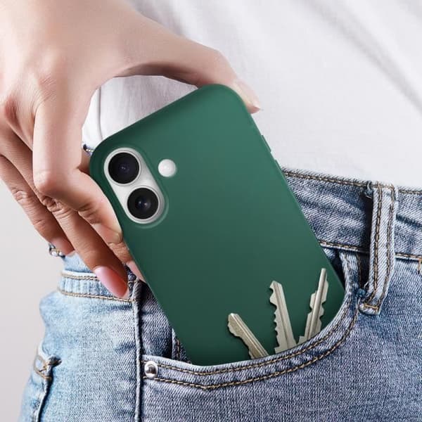 Skal till iPhone 16 Plus - AVIZAR - Halvstyv Soft-touch - Grön - Stötsäker och repskydd