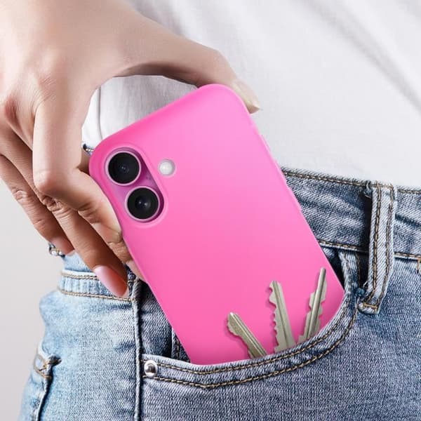 Fodral till iPhone 16 Plus - AVIZAR - Halvstyvt mjukt anti-fingeravtryck Fuchsia