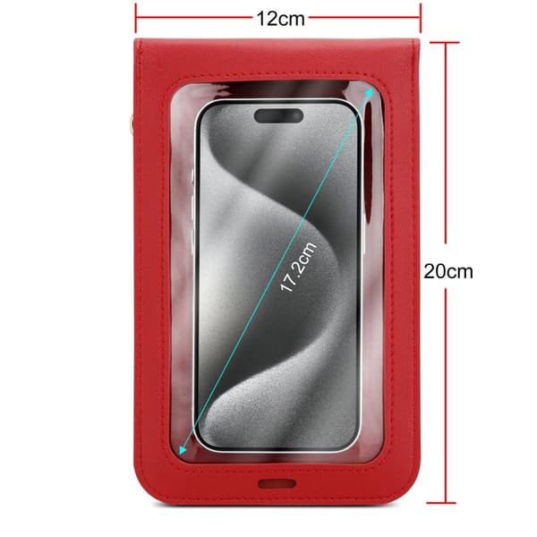 WIKO VIEW GO Deksel Mobilveske til å henge rundt halsen håndveske med mobilrom og vindu case cover