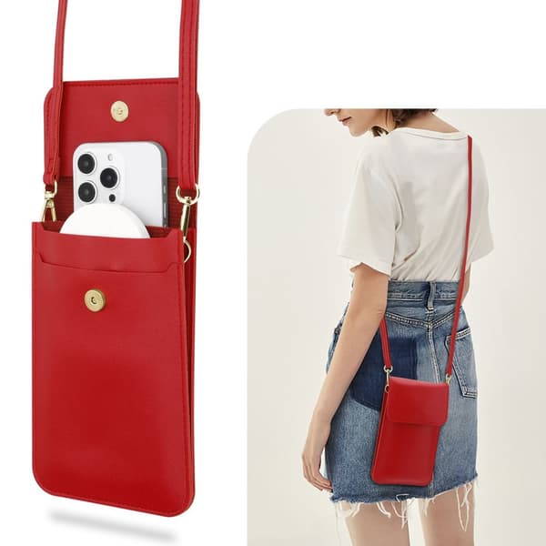 Xiaomi Redmi Note 13 Deksel Mobilveske til å henge rundt halsen håndveske med mobilrom og vindu case cover