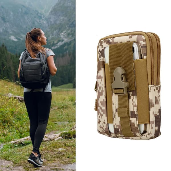 Xiaomi Mi 10 LITE Fodral Skal Taktisk mobilväska molle EDC väska med axelrem