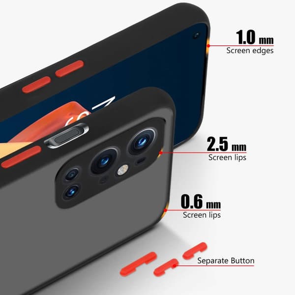 Deksel for OnePlus 9 PRO med TPU-silikon på innsiden og matt plast på baksiden