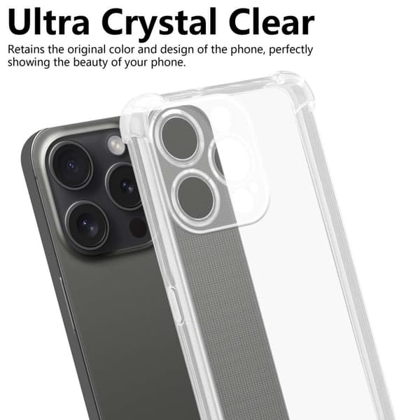 iPhone 15 PRO Cover Case Etui (Gennemsigtig)