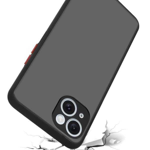Deksel for iPhone 15 PLUS med TPU-silikon på innsiden og matt plast på baksiden