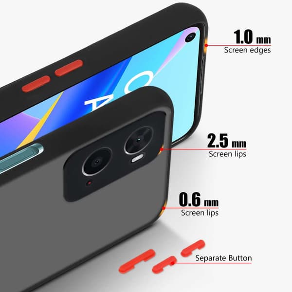 Skal /Mobilskall för Oppo A36 / A76 / A96 4G / K10 4G / Realme 9i Fodral Mobilskydd med TPU-silikon på insidan och matt plast på baksidan