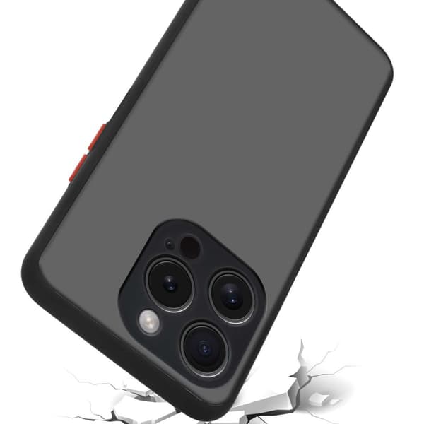 Deksel for iPhone 15 PRO med TPU-silikon på innsiden og matt plast på baksiden