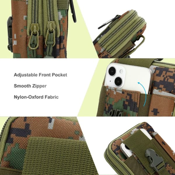 Samsung Galaxy XCover 5 Fodral Skal Taktisk mobilväska molle EDC väska med axelrem