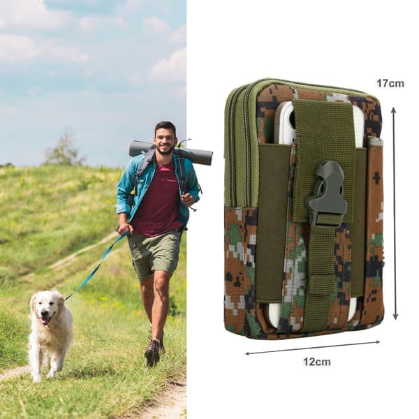 Samsung Galaxy XCover 5 Fodral Skal Taktisk mobilväska molle EDC väska med axelrem