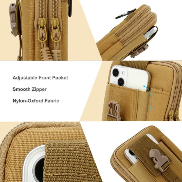 Samsung Galaxy XCover 5 Fodral Skal Taktisk mobilväska molle EDC väska med axelrem