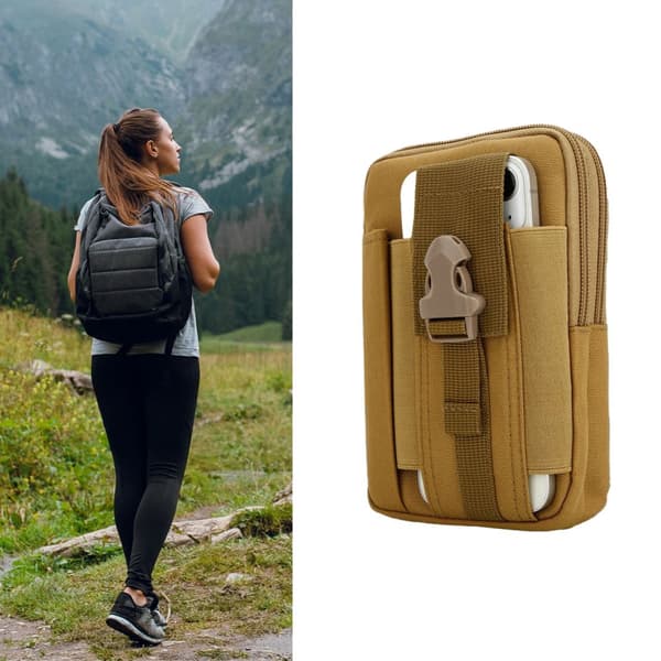 Samsung Galaxy XCover 5 Fodral Skal Taktisk mobilväska molle EDC väska med axelrem