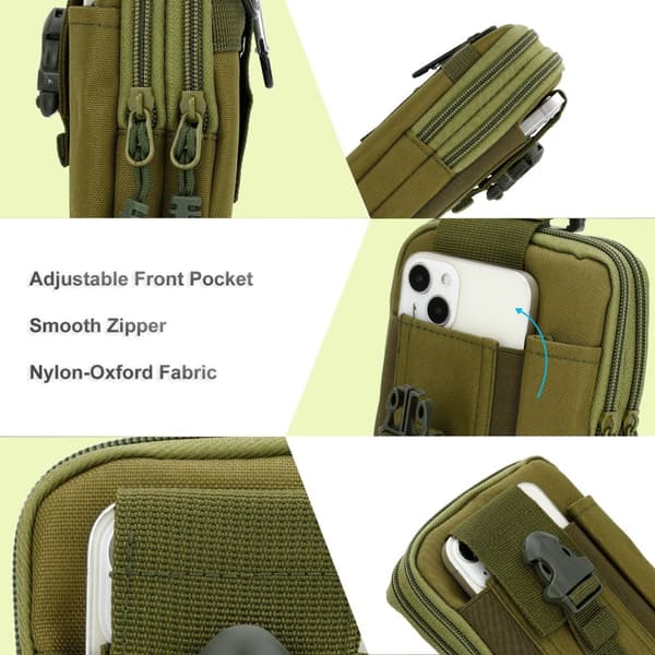 Motorola MOTO G8 PLUS Deksel taktisk mobiltelefonveske Molle-EDC med skulderrem maks. 6,7 tommers hofteveske