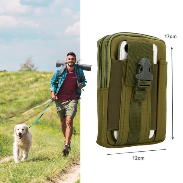 Motorola MOTO G8 PLUS Deksel taktisk mobiltelefonveske Molle-EDC med skulderrem maks. 6,7 tommers hofteveske