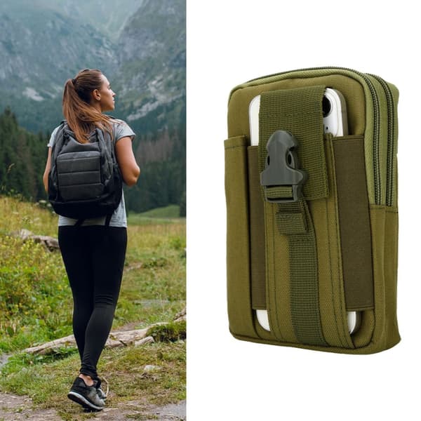Motorola MOTO G8 PLUS Deksel taktisk mobiltelefonveske Molle-EDC med skulderrem maks. 6,7 tommers hofteveske