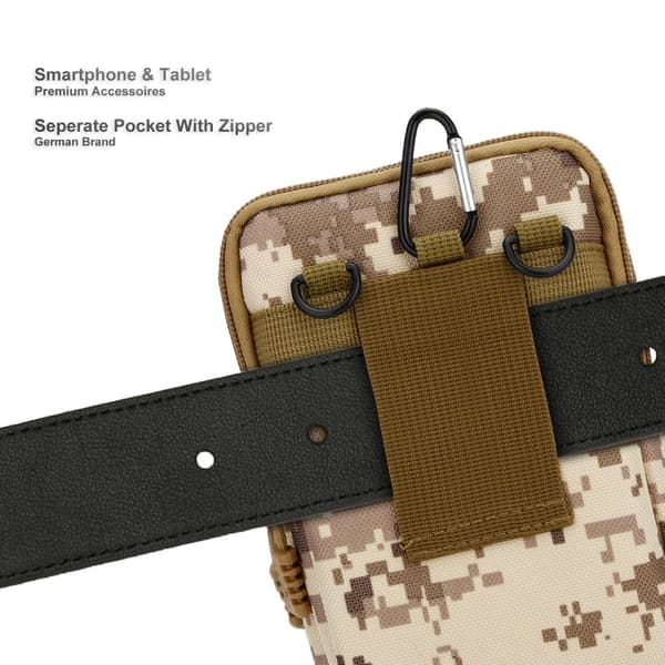 Honor X10 Deksel taktisk mobiltelefonveske Molle-EDC med skulderrem maks. 6,7 tommers hofteveske
