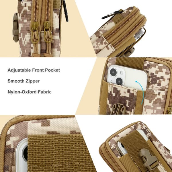 Honor X10 Deksel taktisk mobiltelefonveske Molle-EDC med skulderrem maks. 6,7 tommers hofteveske