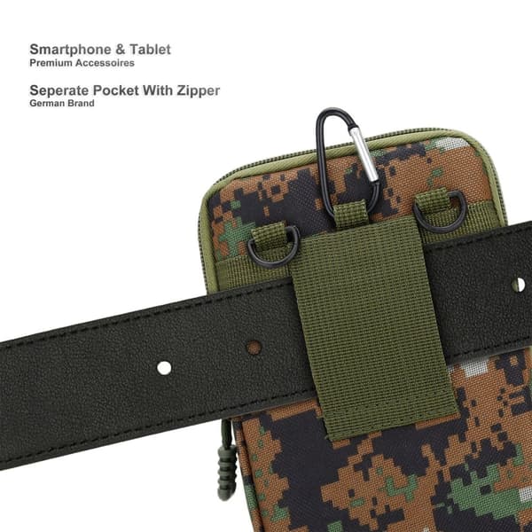 HTC Desire 626G Deksel taktisk mobiltelefonveske Molle-EDC med skulderrem maks. 6,7 tommers hofteveske