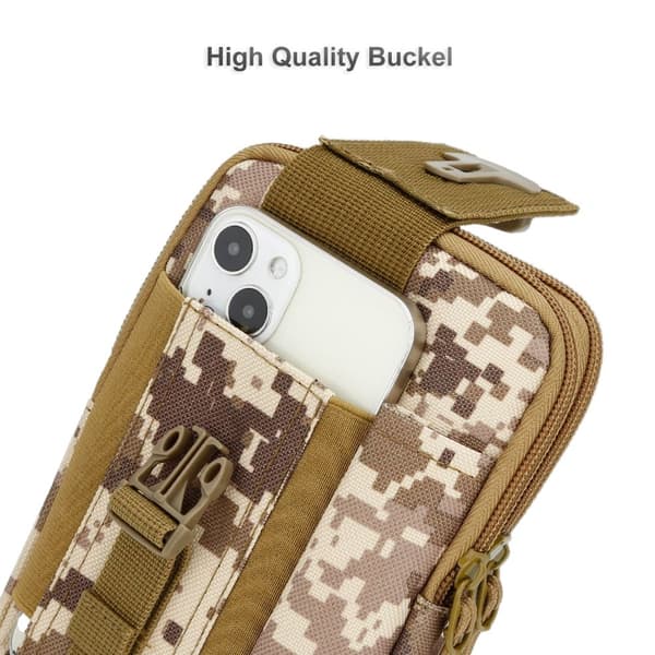iPhone 15 PLUS Deksel taktisk mobiltelefonveske Molle-EDC med skulderrem maks. 6,7 tommers hofteveske