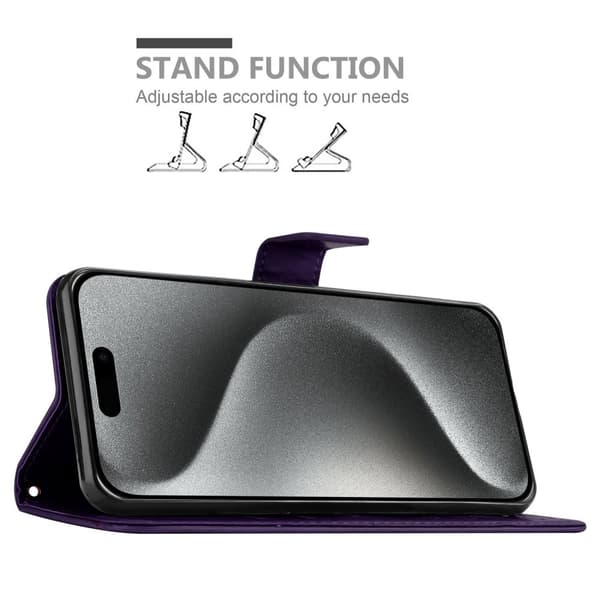 iPhone 16 PRO Skal Fodral i blomdesign Mobilskydd Case Cover med magnetisk stängning, ståfunktion och kortplatser