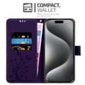 Miniatyrbild 2 av 7: iPhone 16 PRO Skal Fodral i blomdesign Mobilskydd Case Cover med magnetisk stängning, ståfunktion och kortplatser