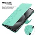 Miniatyrbild 4 av 7: iPhone 16 PRO Skal Fodral i blomdesign Mobilskydd Case Cover med magnetisk stängning, ståfunktion och kortplatser