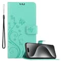 Miniatyrbild 1 av 7: iPhone 16 PRO Skal Fodral i blomdesign Mobilskydd Case Cover med magnetisk stängning, ståfunktion och kortplatser