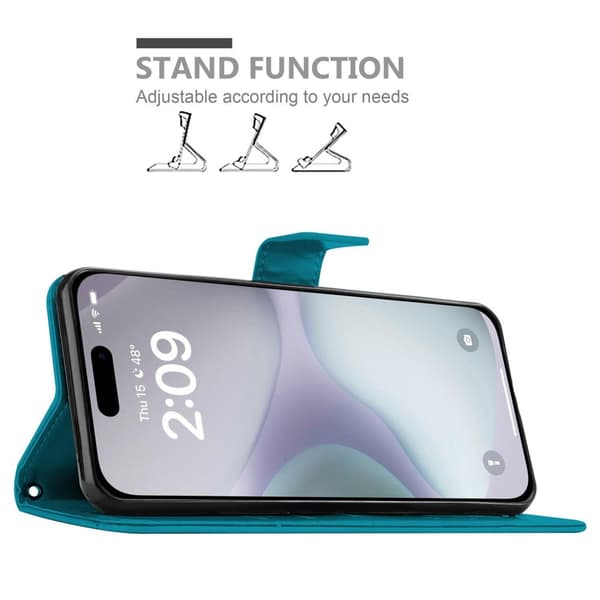 iPhone 16 PLUS Skal Fodral i blomdesign Mobilskydd Case Cover med magnetisk stängning, ståfunktion och kortplatser