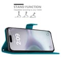 Miniatyrbild 3 av 7: iPhone 16 PLUS Skal Fodral i blomdesign Mobilskydd Case Cover med magnetisk stängning, ståfunktion och kortplatser