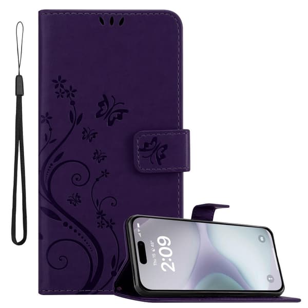 iPhone 16 PLUS Skal Fodral i blomdesign Mobilskydd Case Cover med magnetisk stängning, ståfunktion och kortplatser