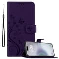 Miniatyrbild 1 av 7: iPhone 16 PLUS Skal Fodral i blomdesign Mobilskydd Case Cover med magnetisk stängning, ståfunktion och kortplatser