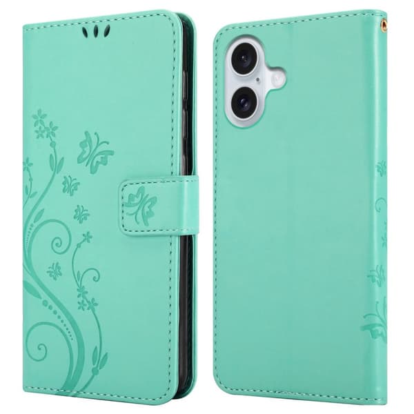 iPhone 16 PLUS Skal Fodral i blomdesign Mobilskydd Case Cover med magnetisk stängning, ståfunktion och kortplatser