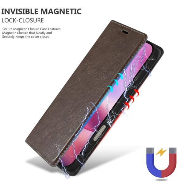 Lommebokdeksel til iPhone 16 PRO MAX Deksel med magnetisk lukking, stativfunksjon og kortlomme