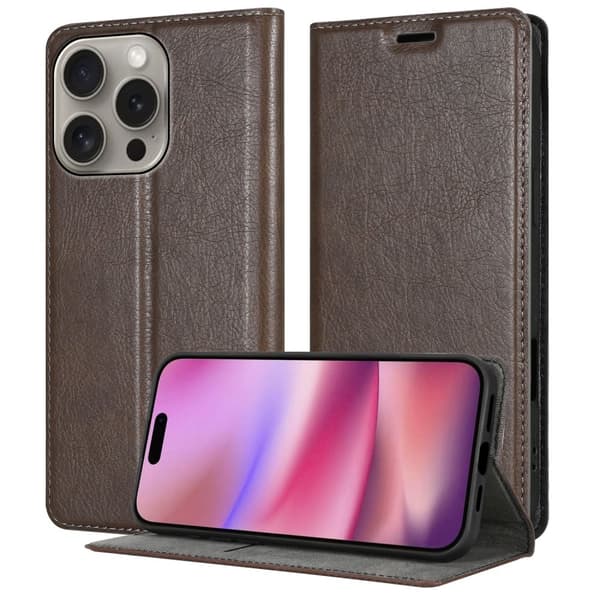 Lommebokdeksel til iPhone 16 PRO MAX Deksel med magnetisk lukking, stativfunksjon og kortlomme