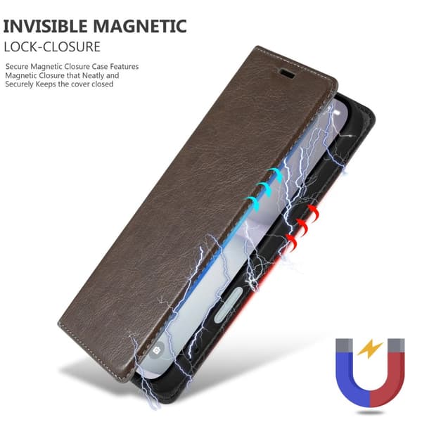 iPhone 16 PLUS Fodral Skal Plånboksfodral Case med magnetisk stängning, ståfunktion och kortficka