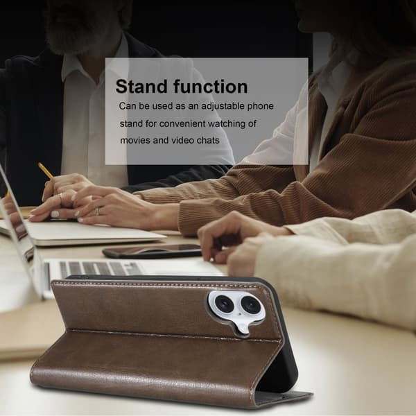 iPhone 16 PLUS Fodral Skal Plånboksfodral Case med magnetisk stängning, ståfunktion och kortficka