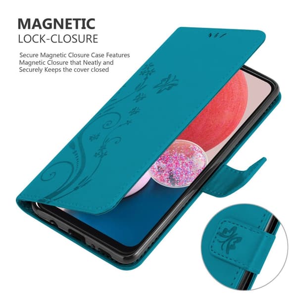 Samsung Galaxy A13 4G Skal Fodral i blomdesign Mobilskydd Case Cover med magnetisk stängning, ståfunktion och kortplatser