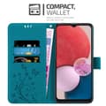 Miniatyrbild 2 av 6: Samsung Galaxy A13 4G Skal Fodral i blomdesign Mobilskydd Case Cover med magnetisk stängning, ståfunktion och kortplatser