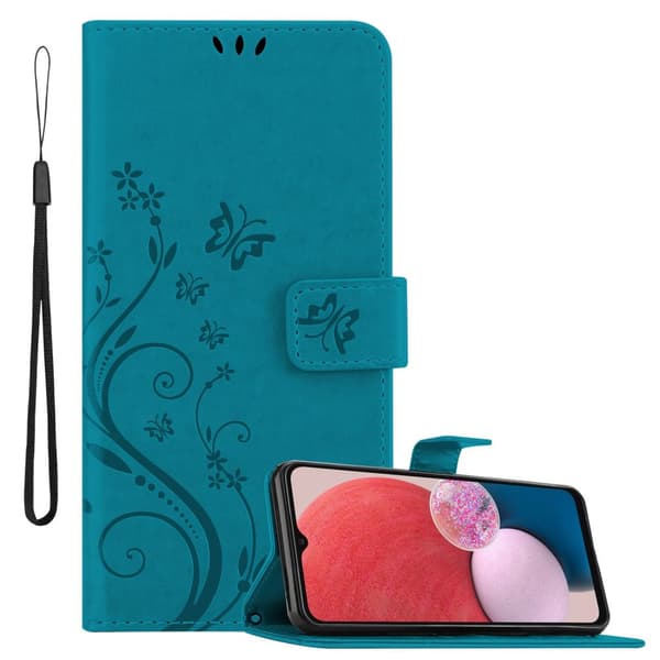 Samsung Galaxy A13 4G Skal Fodral i blomdesign Mobilskydd Case Cover med magnetisk stängning, ståfunktion och kortplatser