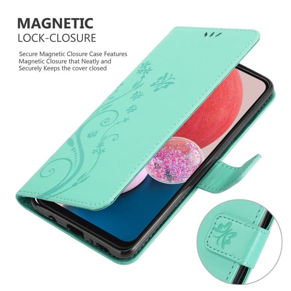 Samsung Galaxy A13 4G Skal Fodral i blomdesign Mobilskydd Case Cover med magnetisk stängning, ståfunktion och kortplatser