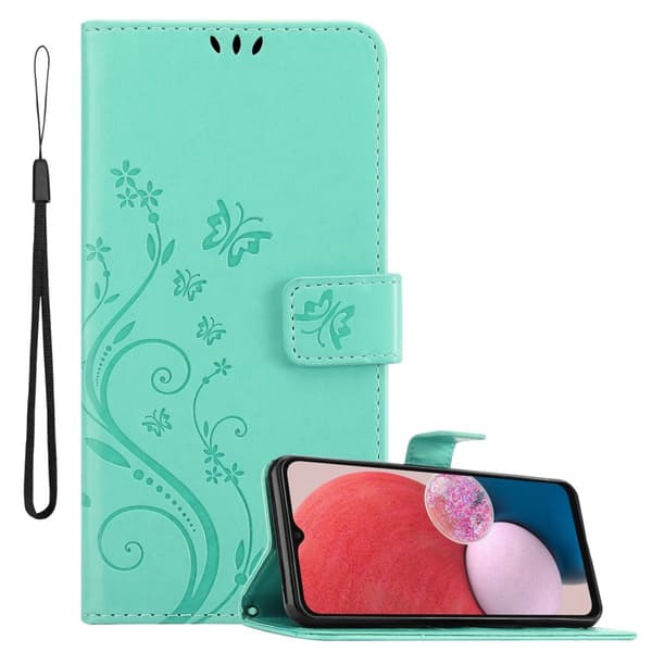 Samsung Galaxy A13 4G Skal Fodral i blomdesign Mobilskydd Case Cover med magnetisk stängning, ståfunktion och kortplatser