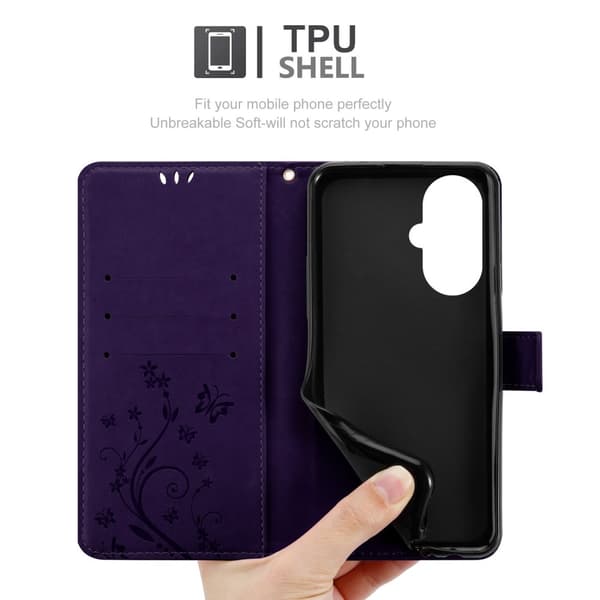 OnePlus Nord CE 3 Lite 5G Skal Fodral i blomdesign Mobilskydd Case Cover med magnetisk stängning, ståfunktion och kortplatser