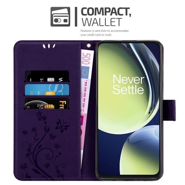 OnePlus Nord CE 3 Lite 5G Skal Fodral i blomdesign Mobilskydd Case Cover med magnetisk stängning, ståfunktion och kortplatser