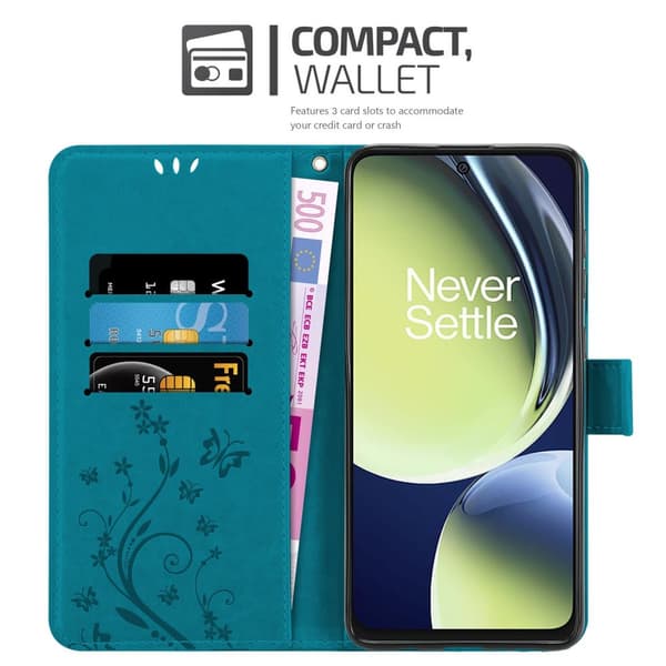 OnePlus Nord CE 3 Lite 5G Skal Fodral i blomdesign Mobilskydd Case Cover med magnetisk stängning, ståfunktion och kortplatser