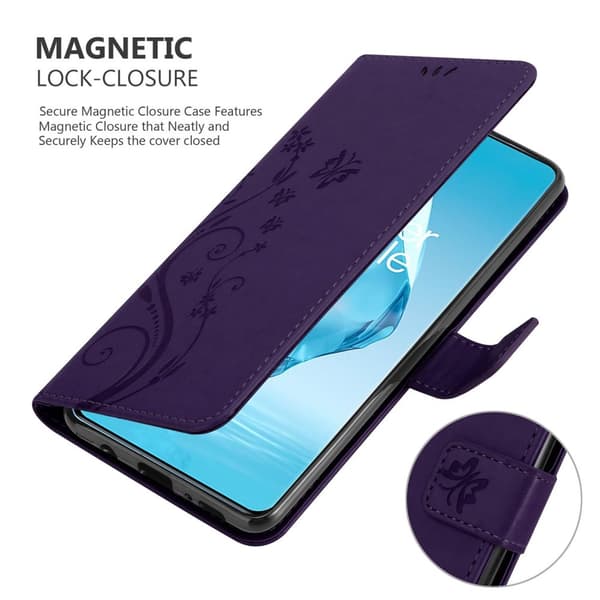 OnePlus 12R Skal Fodral i blomdesign Mobilskydd Case Cover med magnetisk stängning, ståfunktion och kortplatser